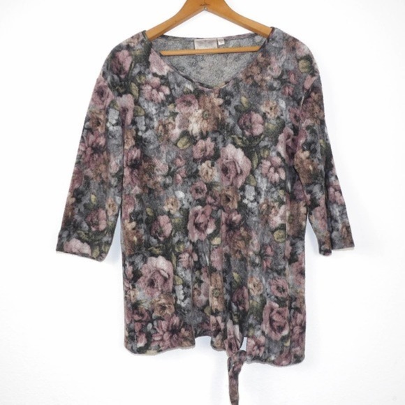 DANTELLE Blouse‎ Quarter Sleeve Floral Top - Picture 1 of 5